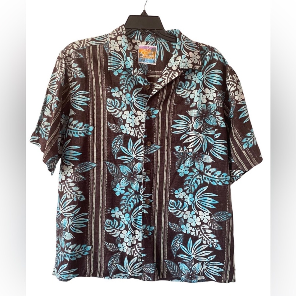 Margaritaville 5 O'Clock Somewhere Shirt 100% Silk Size Large